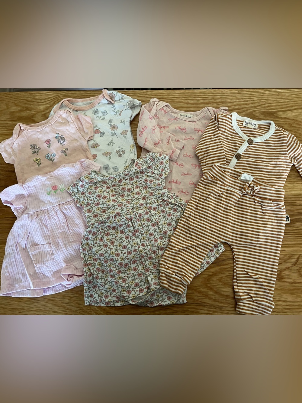 3-6M Baby Girl Clothing Bundle Rabbit Bear Organic Carter’s 7 Pc Outfit Lot